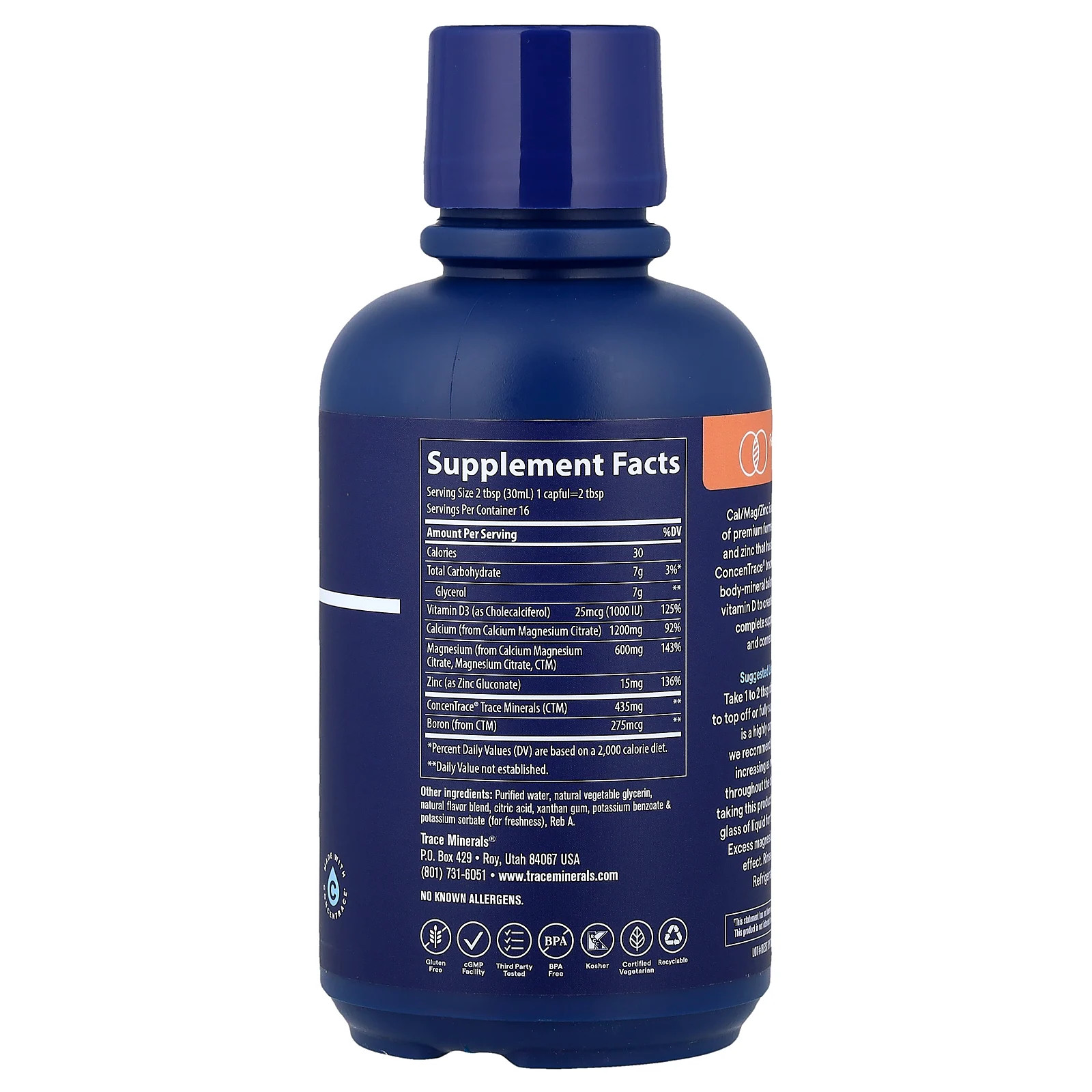 Liquid Cal/Mag/Zinc + Vitamin D3, Piña Colada, 16 fl oz (473 ml)