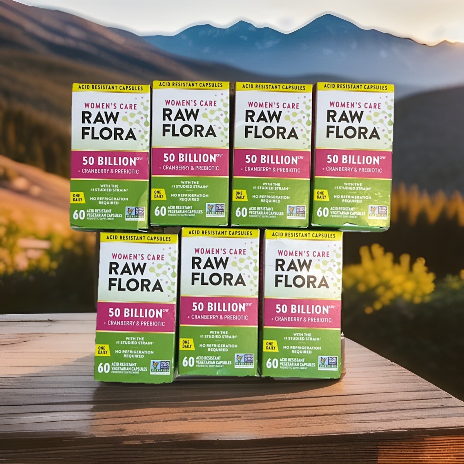 BULK LOT OF 7 x 50 Billion CFU Women’s Probiotic Raw Flora 60 Caps ea – NEW 9/26