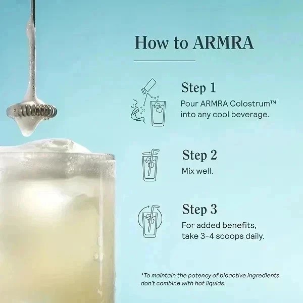 2 BOTTLES—ARMRA Colostrum Superfood Grass-Fed Immune Fitness Brain Benefits