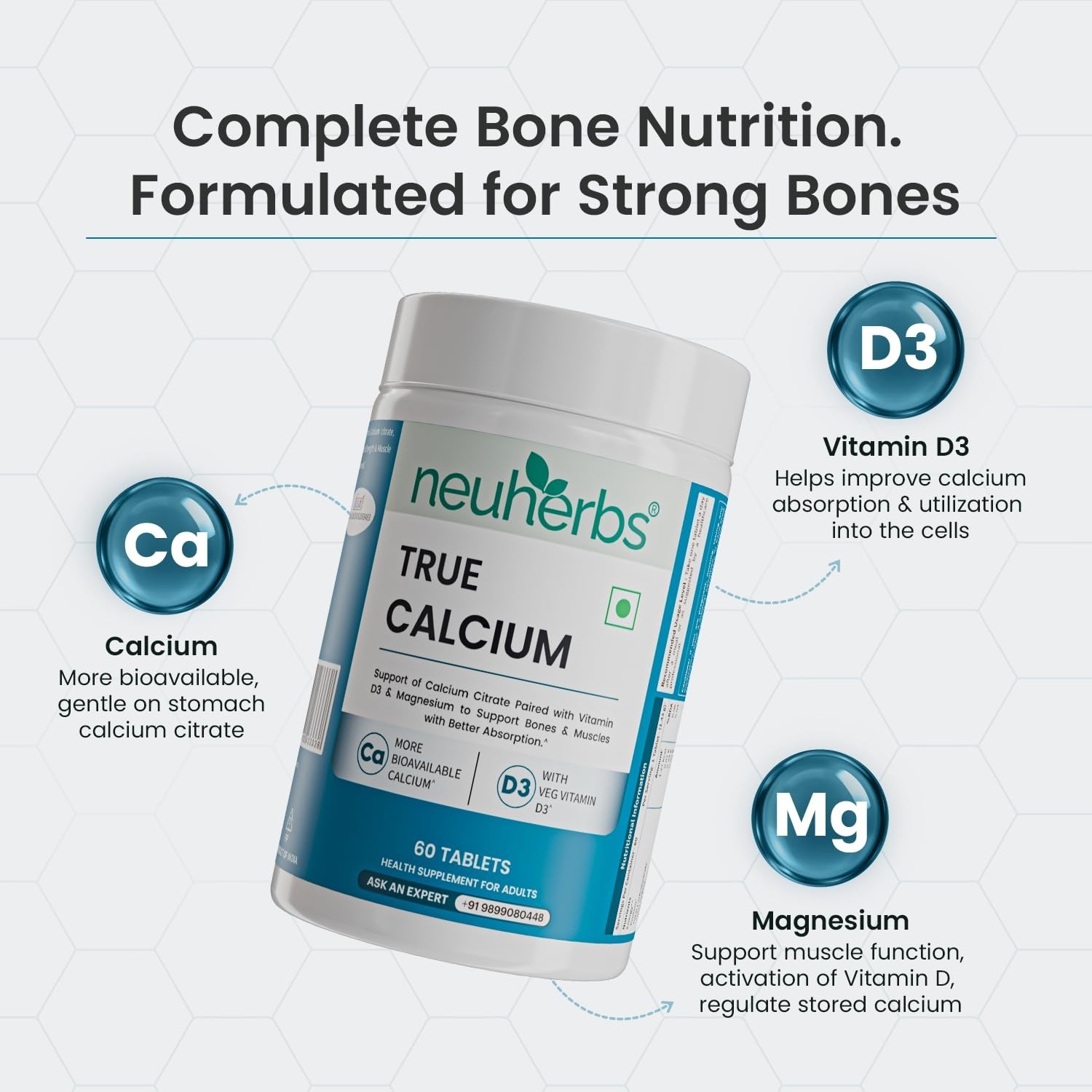 Neu.herbs Calcium D3 Magnesium Tablets 300Ct Pack 5