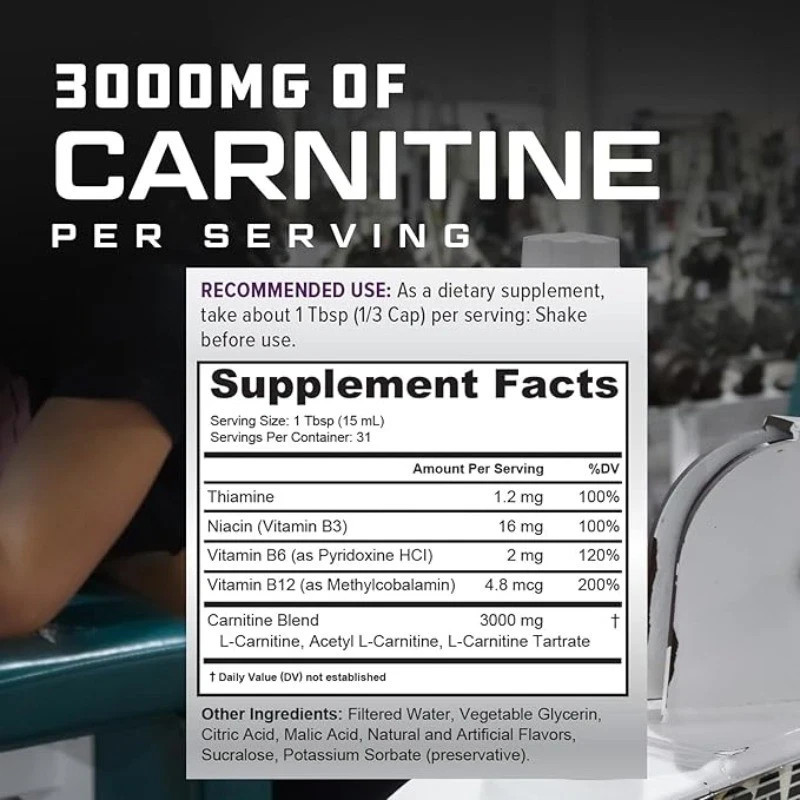 Nutrition Liquid Carnitine 3000mg Energy and Metabolism peach Flavor 3pcs-Cutler