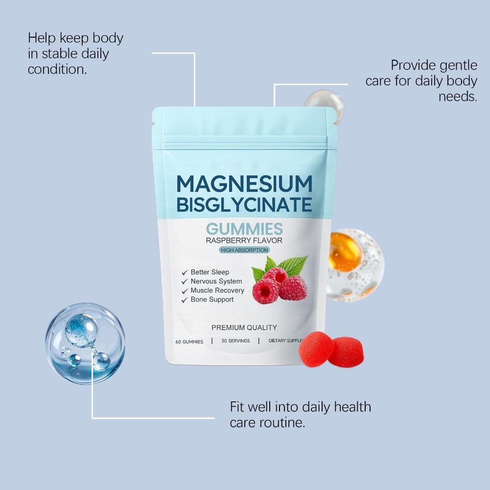 400mg Magnesium Bisglycinate Chelate 60 Gummies-, Magnesium Bisglycinate Gummies