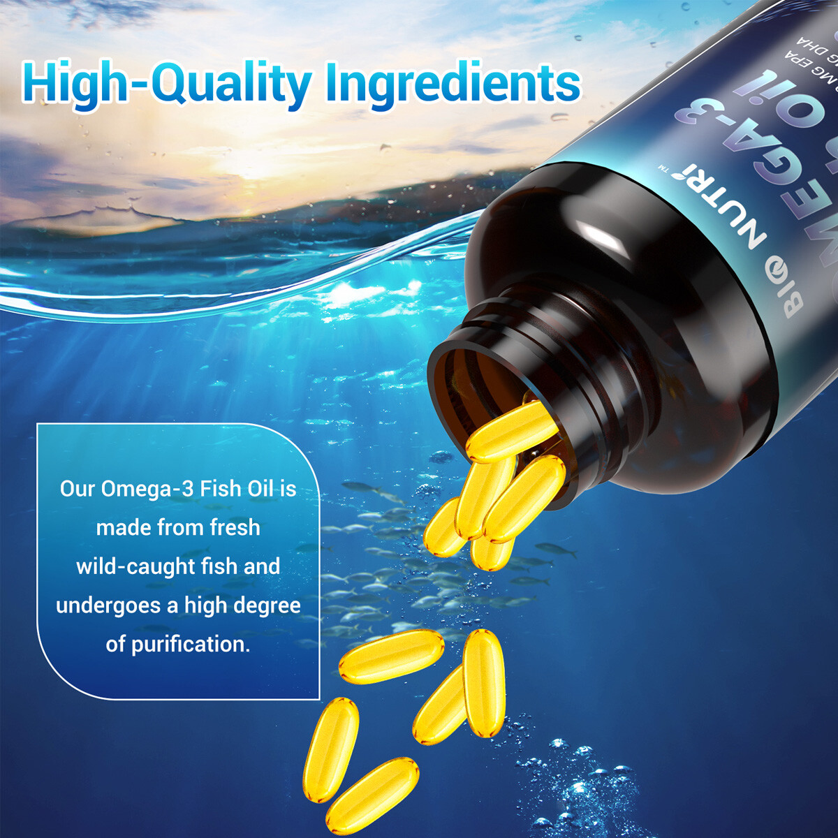 Triple Strength Omega 3 Fatty Acids 3000mg Fish Oil 120 Softgels W/ EPA DHA Lot