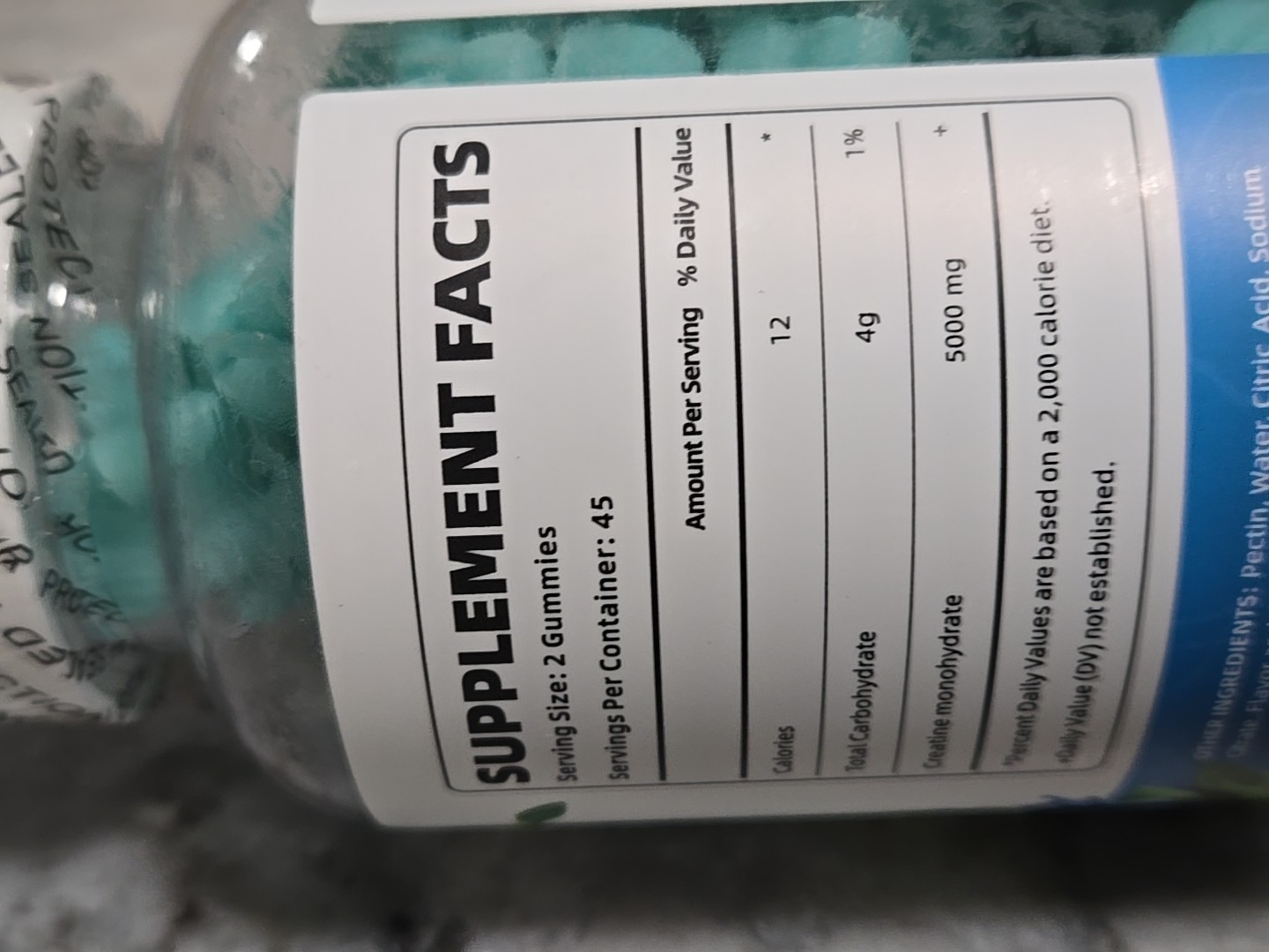 Lot of 2 Novaii Creatine Monohydrate Gummies 5000Mg Unisex, 90ct Blueberry