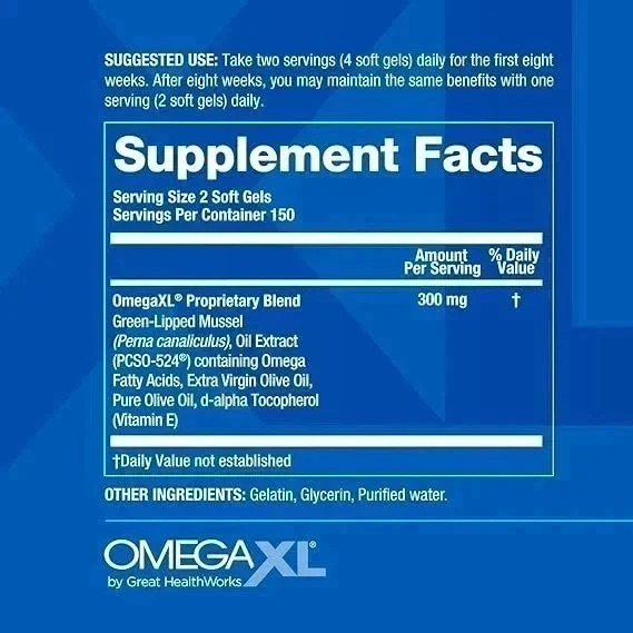 Omega XL 300 Capsules Green Lipped Mussel Joint & Muscle Relief Supplement, FAST