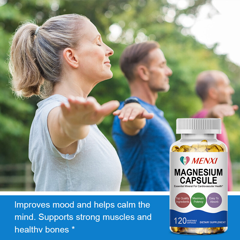 Magnesium Capsules Complex Glycinate Citrate Malate Oxide For Unisex 120Capsules
