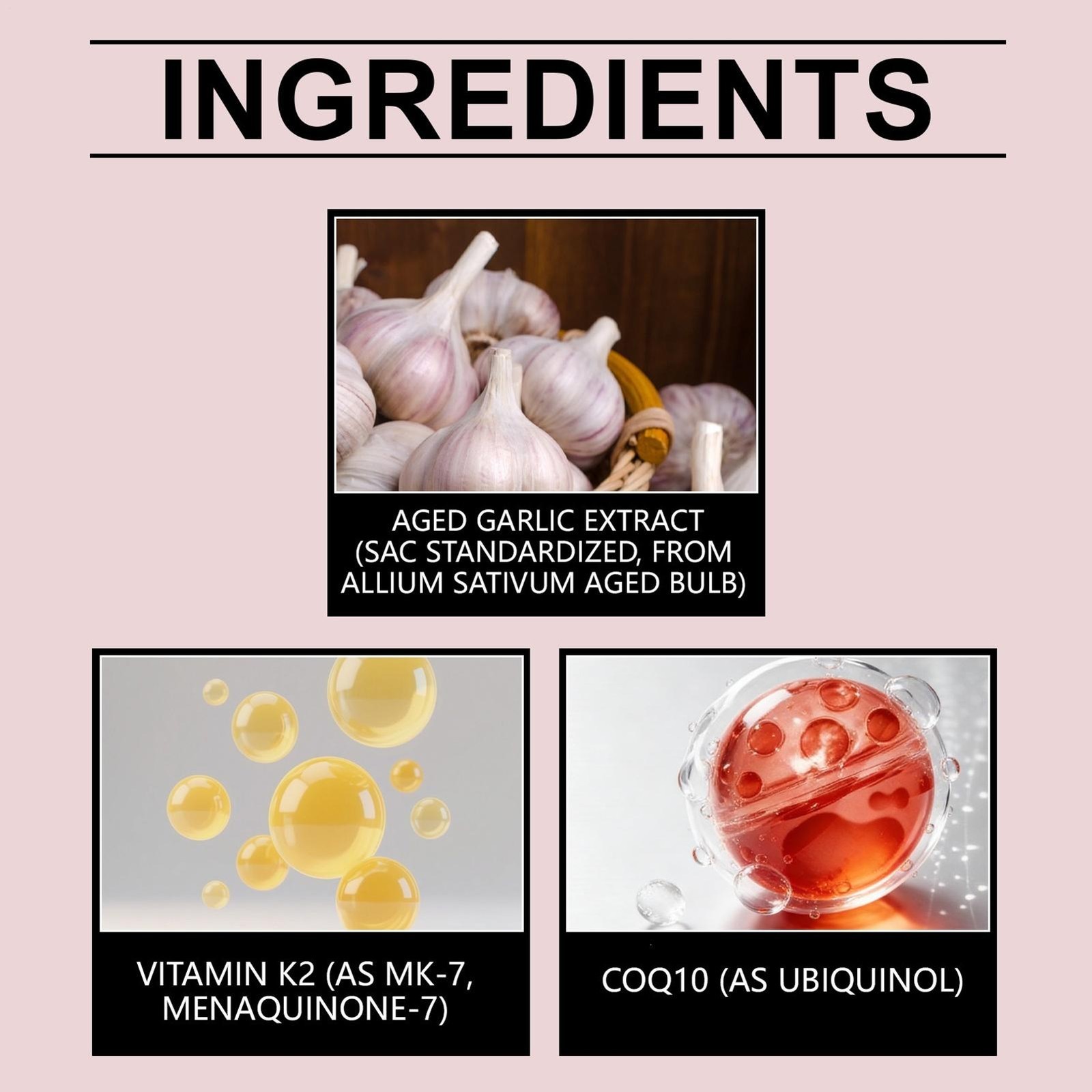 Odorless Aged-Resilia Garlic Extract 600mg Softgels (60 Count) including CoQ1*