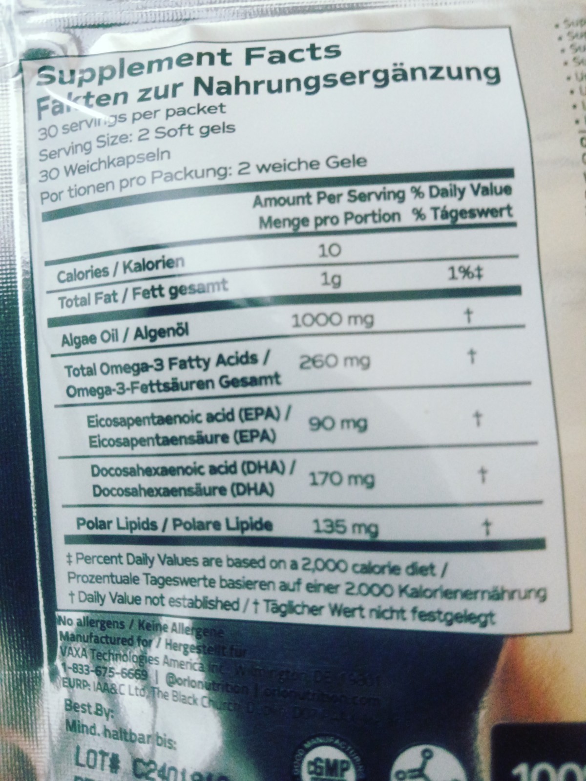 Orlo Active Your Cells Active Omega 3 Icelandic Ultra Algae (2 Unit)