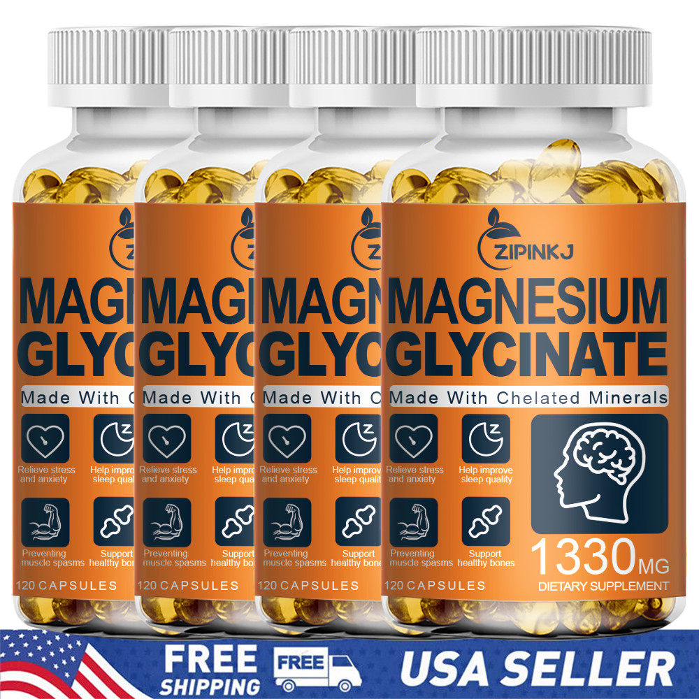 Magnesium Glycinate 1330mg 120 Capsules Improved Sleep, Stress , Anxiety Relief