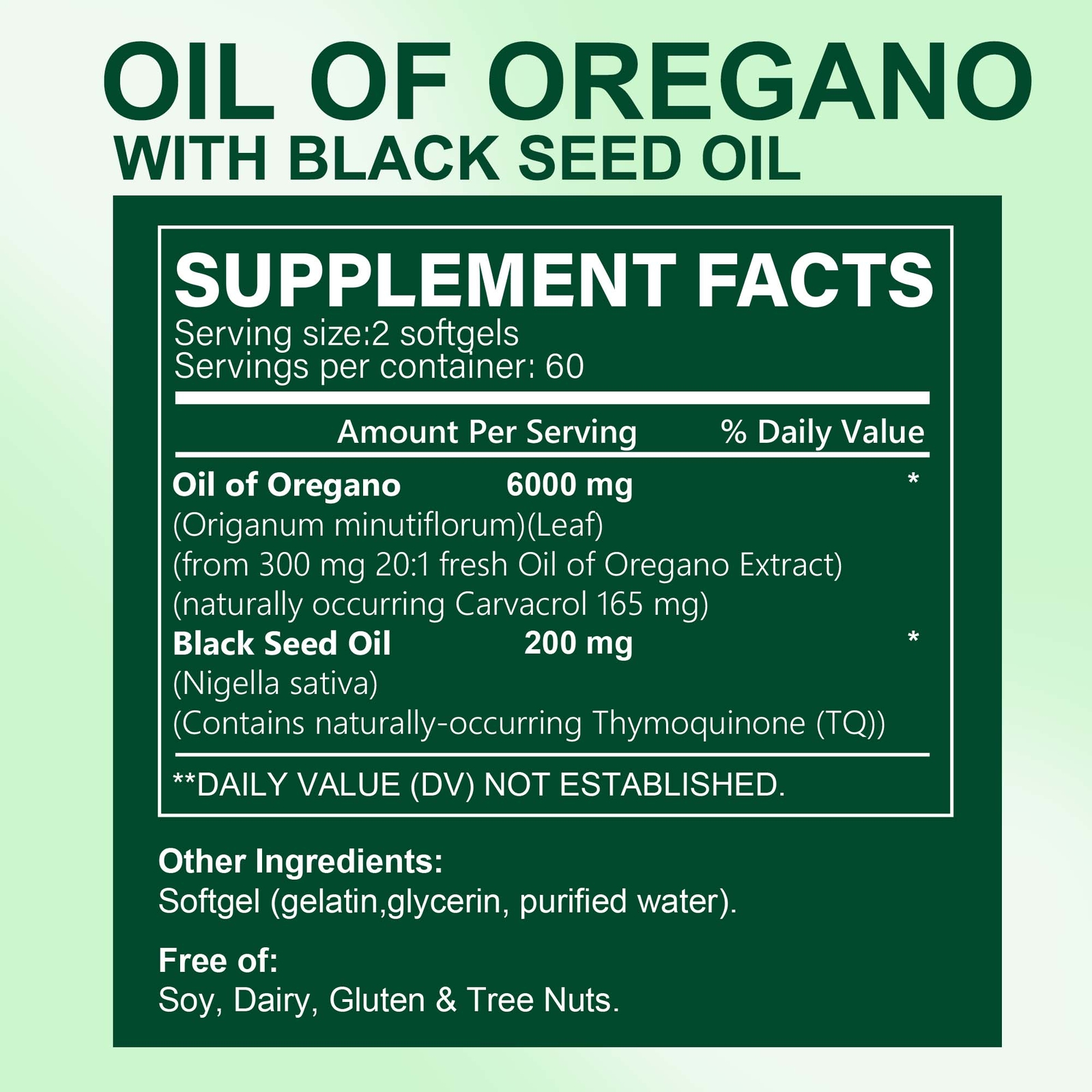 Oil of Oregano – with Black Seed Oil – Natural Immune Support,Digestive Support
