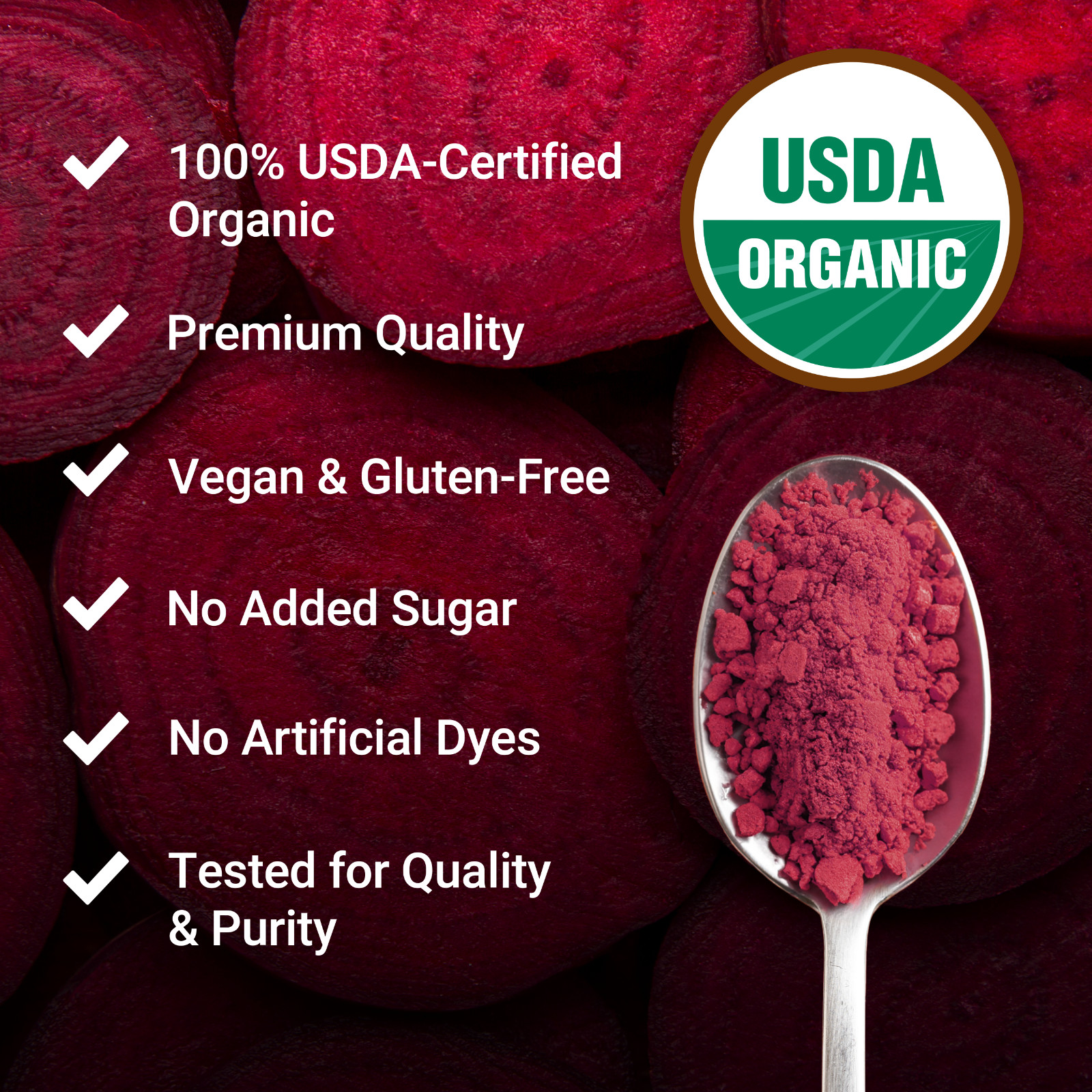 Force Factor Total Beets Organic Beetroot Powder Superfood Non-GMO & Vegan