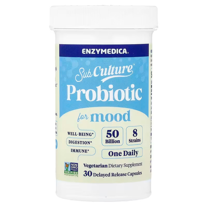 Enzymedica Sub Culture Probiotic for Mood & Gut Support 30 Day Digestive Support
