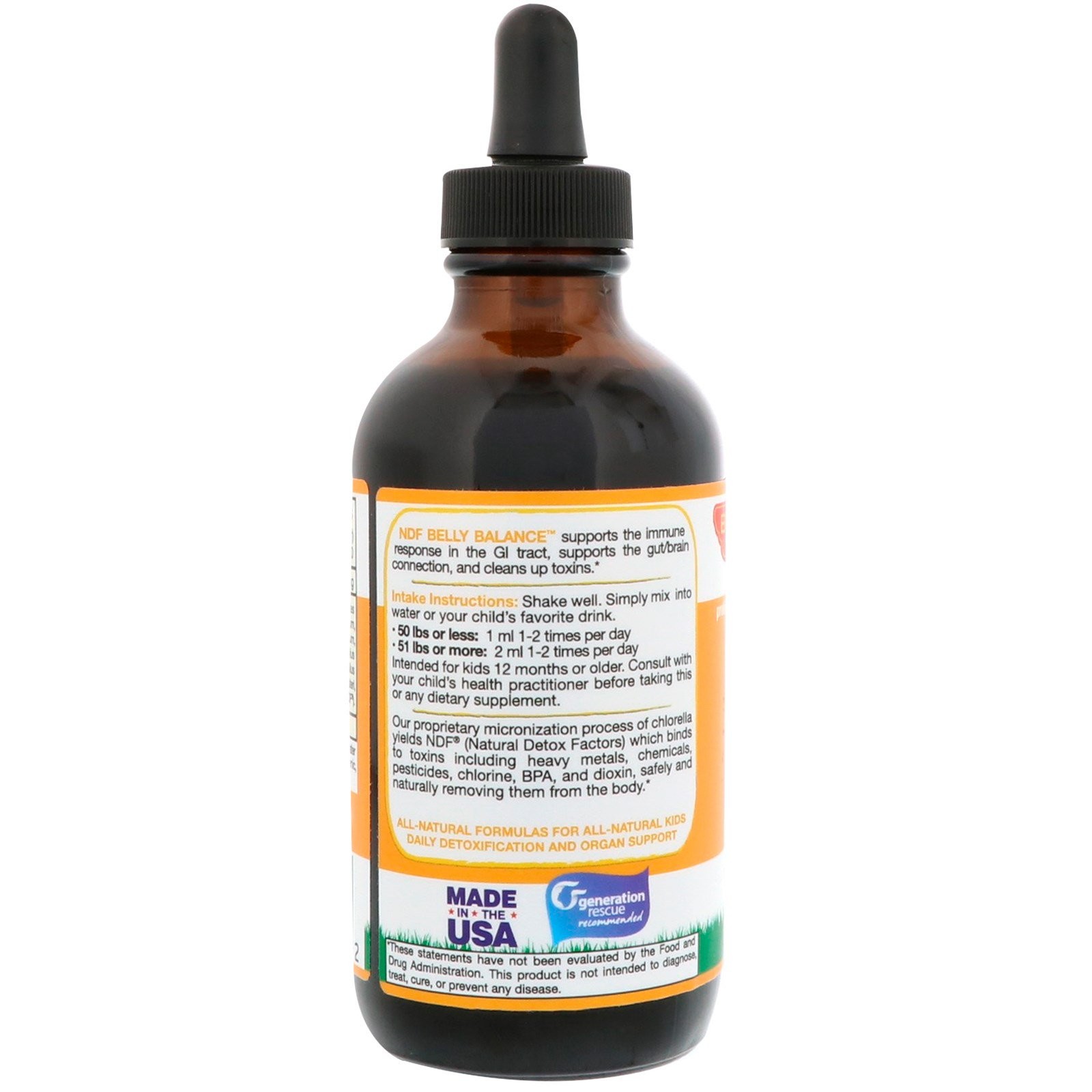 Kids, NDF Tummy, 11-Strain Probiotic Blend, Raspberry, 4 fl oz (118 ml)