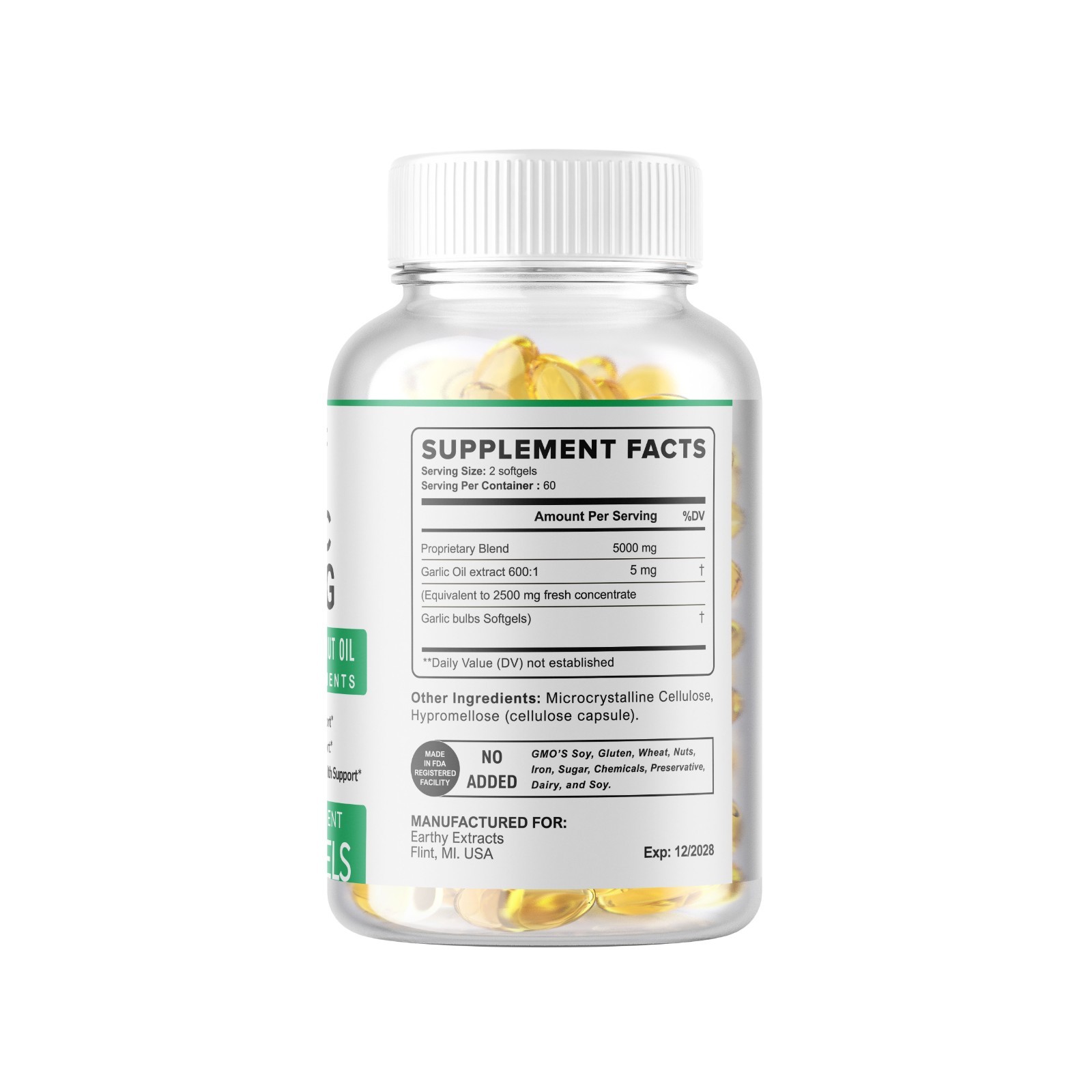 Garlic Fresh Extract 5000 mg Cholesterol Health supp 120 Antioxidant Pills gel