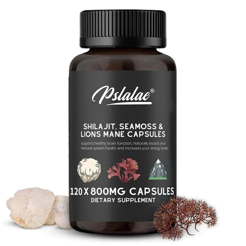 Shilajit, Seamoss & Lion’s Mane 120pcs,For Mood,Improve Endurance & Performance