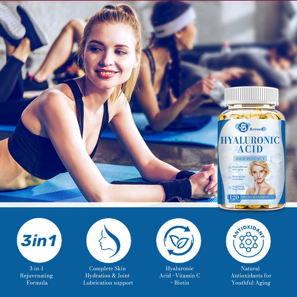 Hyaluronic Acid Capsules With Turmeric | 120 Capsules | Non-GMO & Gluten Free