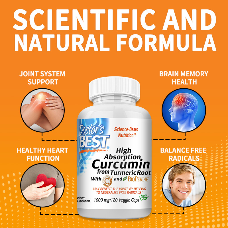 Curcumin Supplement 1000mg – Supports Joint Comfort, Digestion 30/60/120 Caps