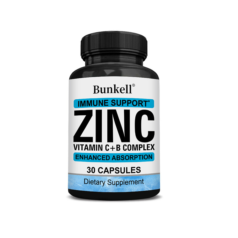 Vitamin C & Zinc Capsules 100mg Complex Supplement Vegetarian 30/60/120 Capsules