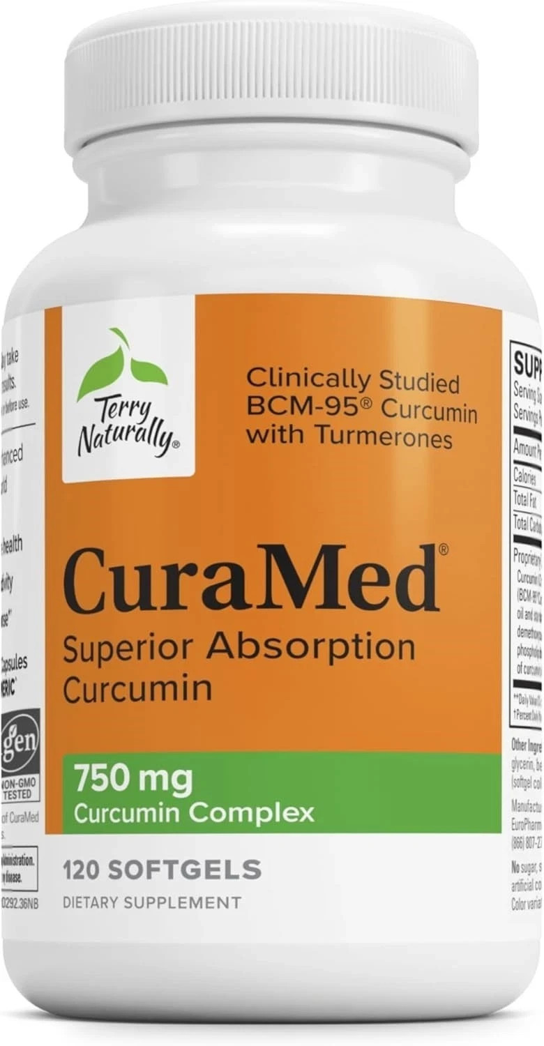 1PCs Terry Naturally CuraMed Curcumin Softgels 120 Count New