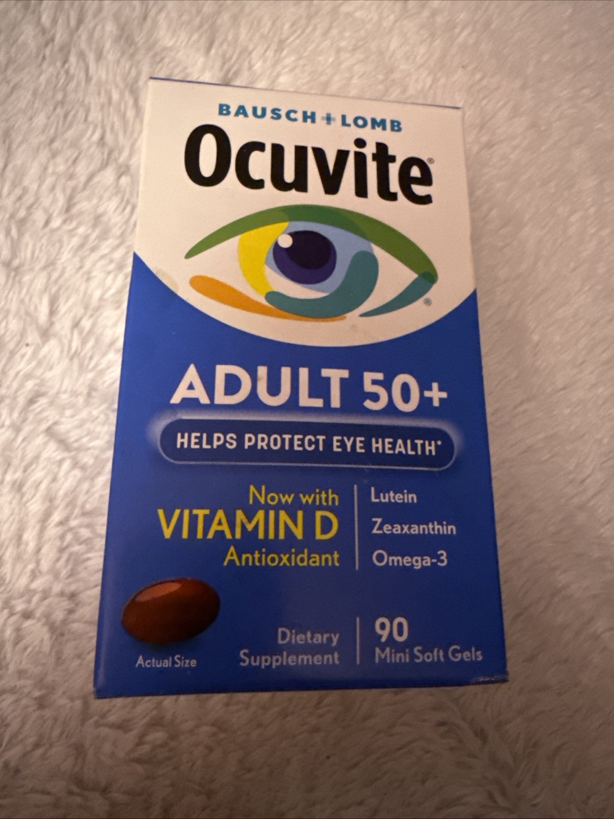 Bausch & Lomb Ocuvite Adult 50+ Eye Vitamin & Mineral Minigels, 90 Ct Exp 8/2026