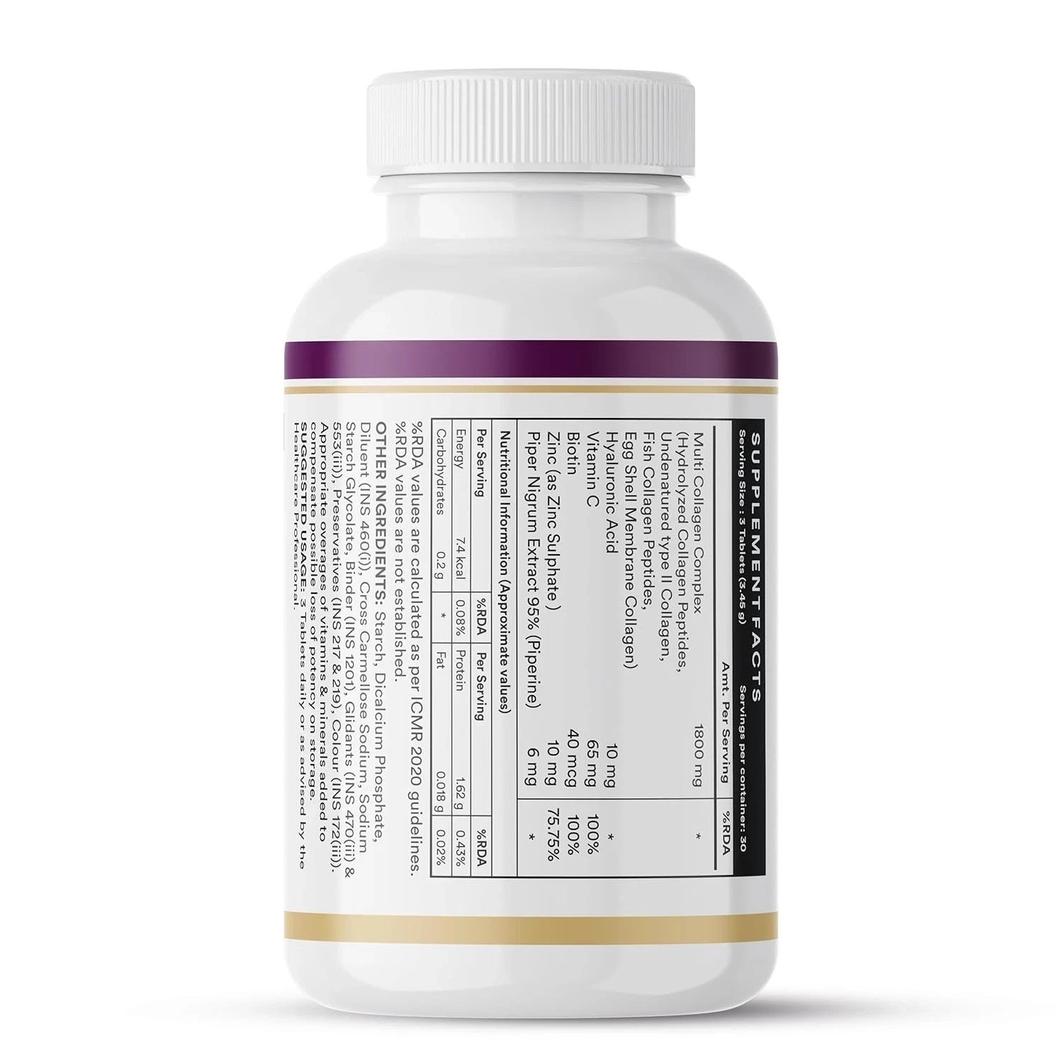 INLIFE Multi Collagen Complex Tablets | 5 Types Peptides – 90 Tab