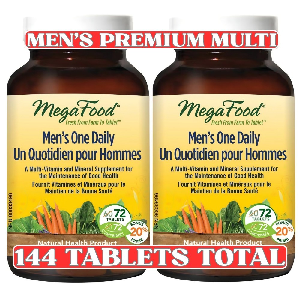 MegaFood Men’s One Daily 2-Pack 144 Tablets Complete Multivitamin