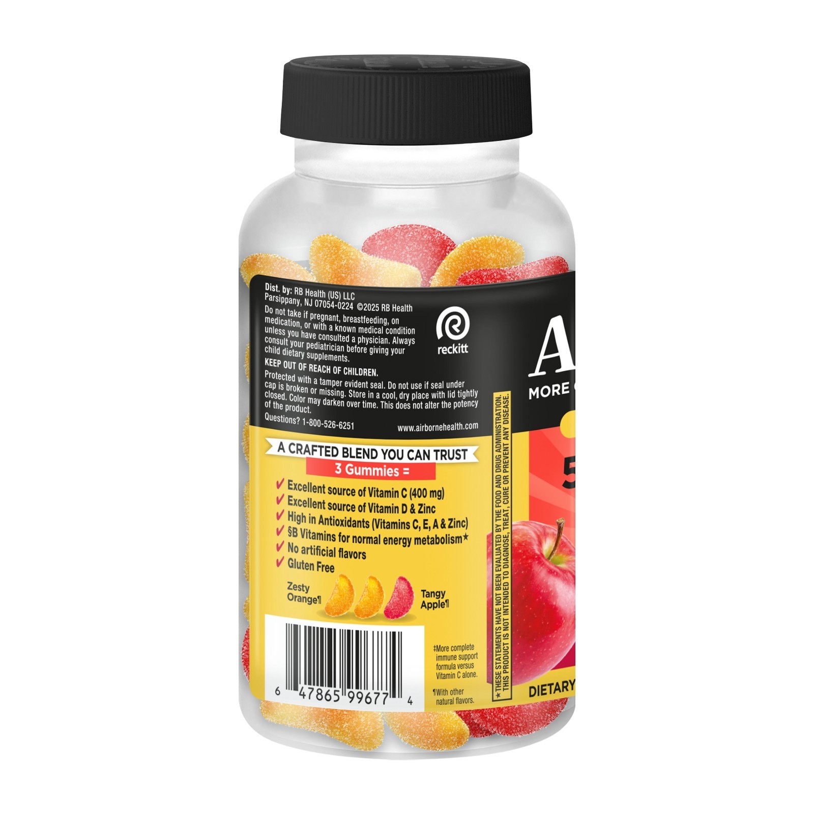 2 Pack Airborne Vitamin C Gummies Immune Essentials Assorted Fruit 132 Count