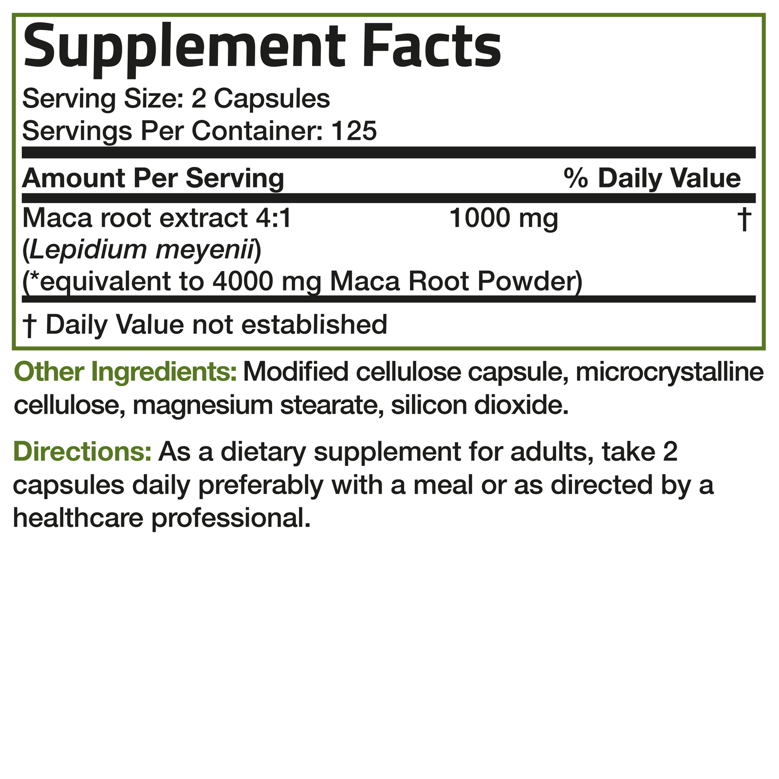 Bronson Maca Root Extra Lepidium Meyenii, Non-GMO 250 Vegetarian Capsules