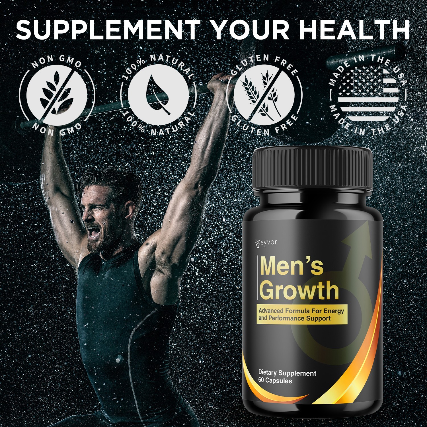 (1 Pack) Men’s Growth Advanced Male Support Supplement Men’sGrowth 60 Capsules
