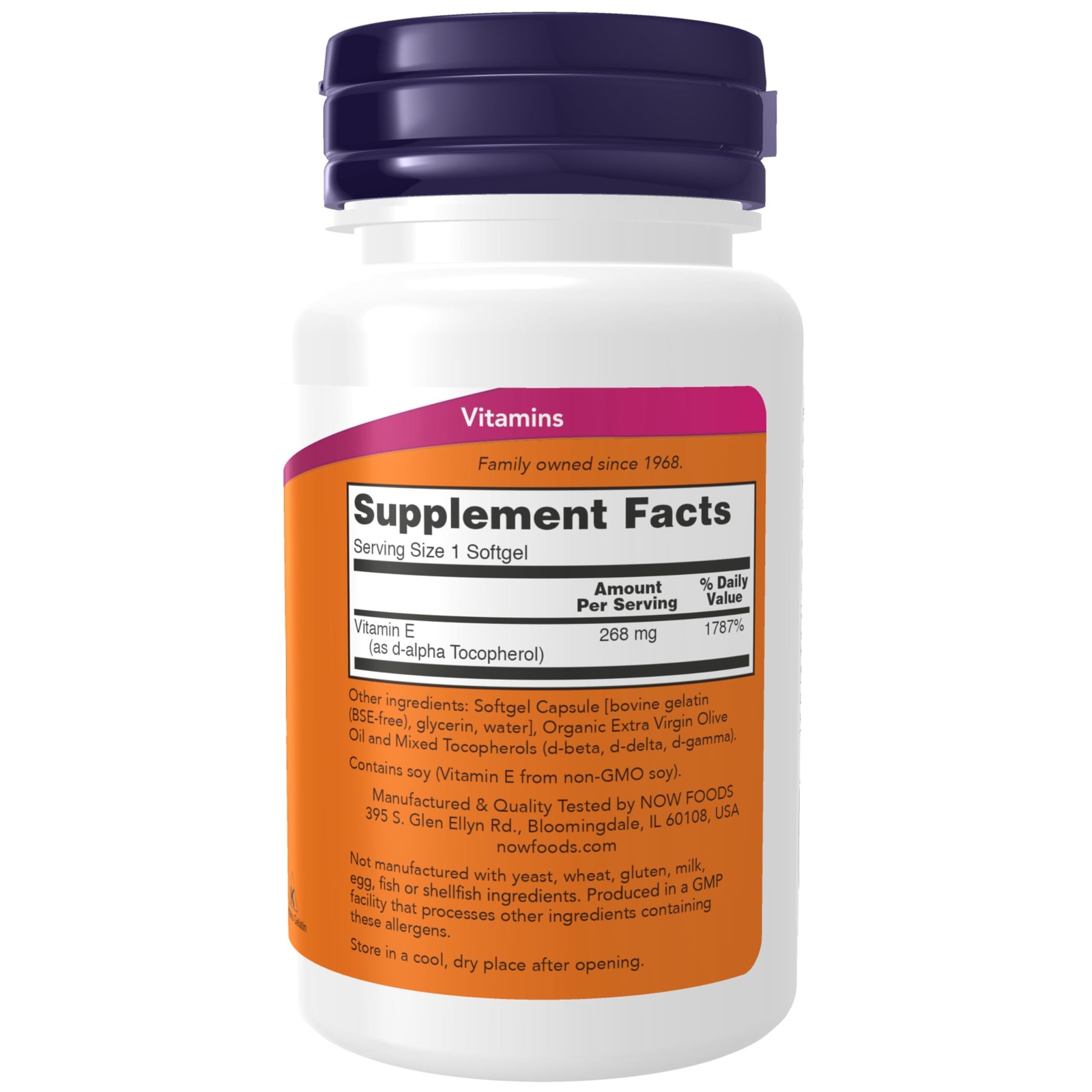 Vitamin E 400 Iu 268 Mg 50 Softgels Antioxidant Immune Health Vascular Support