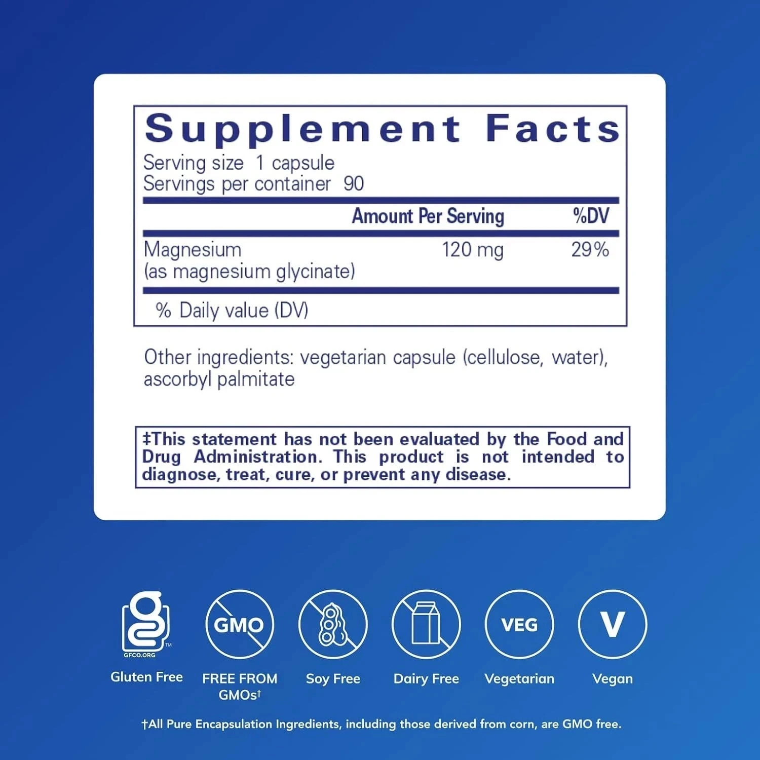 Pure Encapsulations Magnesium (glycinate) 120mg – 90 Vegetarian Capsules