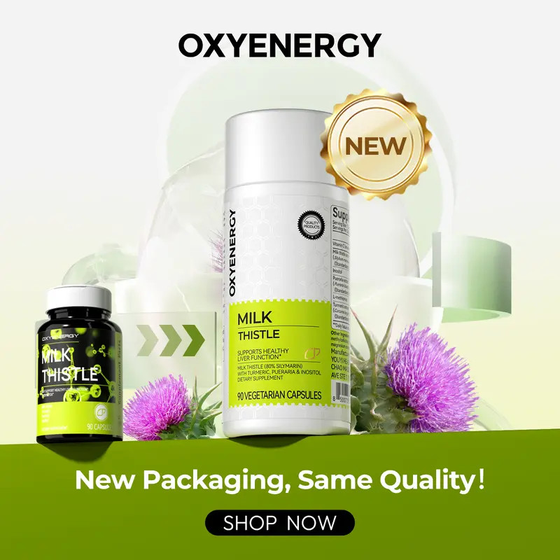 Oxyenergy Milk Thistle Liver Detox & Colon Cleanse –Liver Health Support Formula