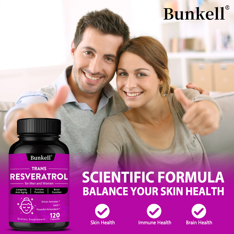 Resveratrol 500mg Capsules Anti Aging Antioxidant Heart Brain Support 120 Ct