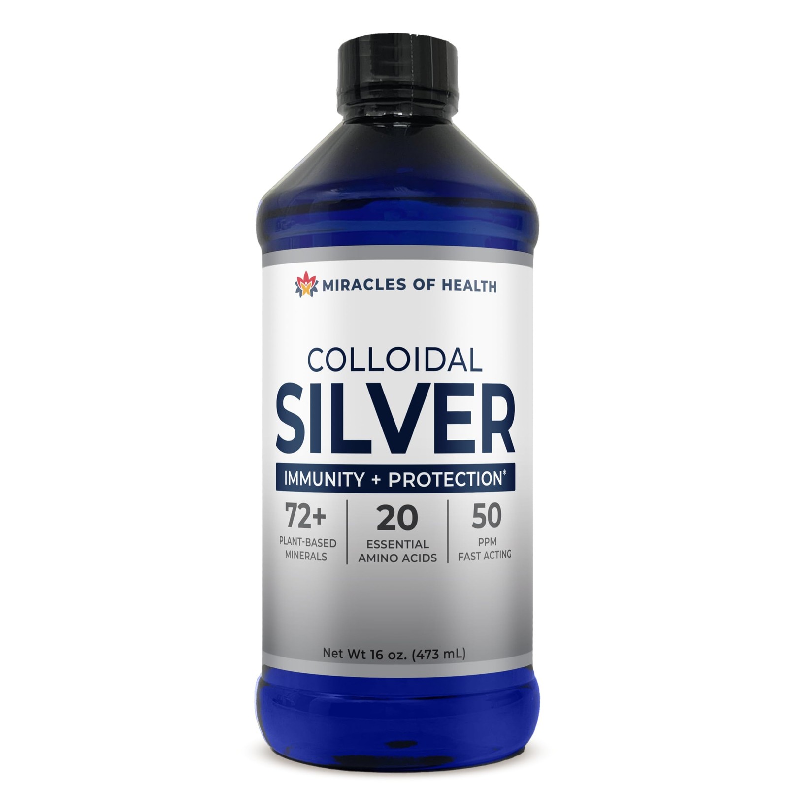 Colloidal Silver 16 oz – 50 PPM Liquid Silver | 16 fl oz Liquid Colloidal Sil…