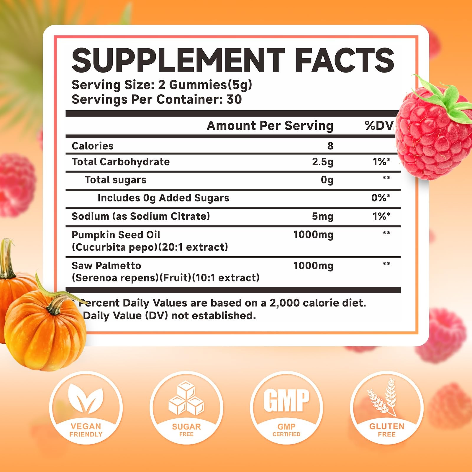 MEENCCD Pumpkin Seed Oil Gummies with Saw Palmetto, Pumpkin Seed Oil for Hair
