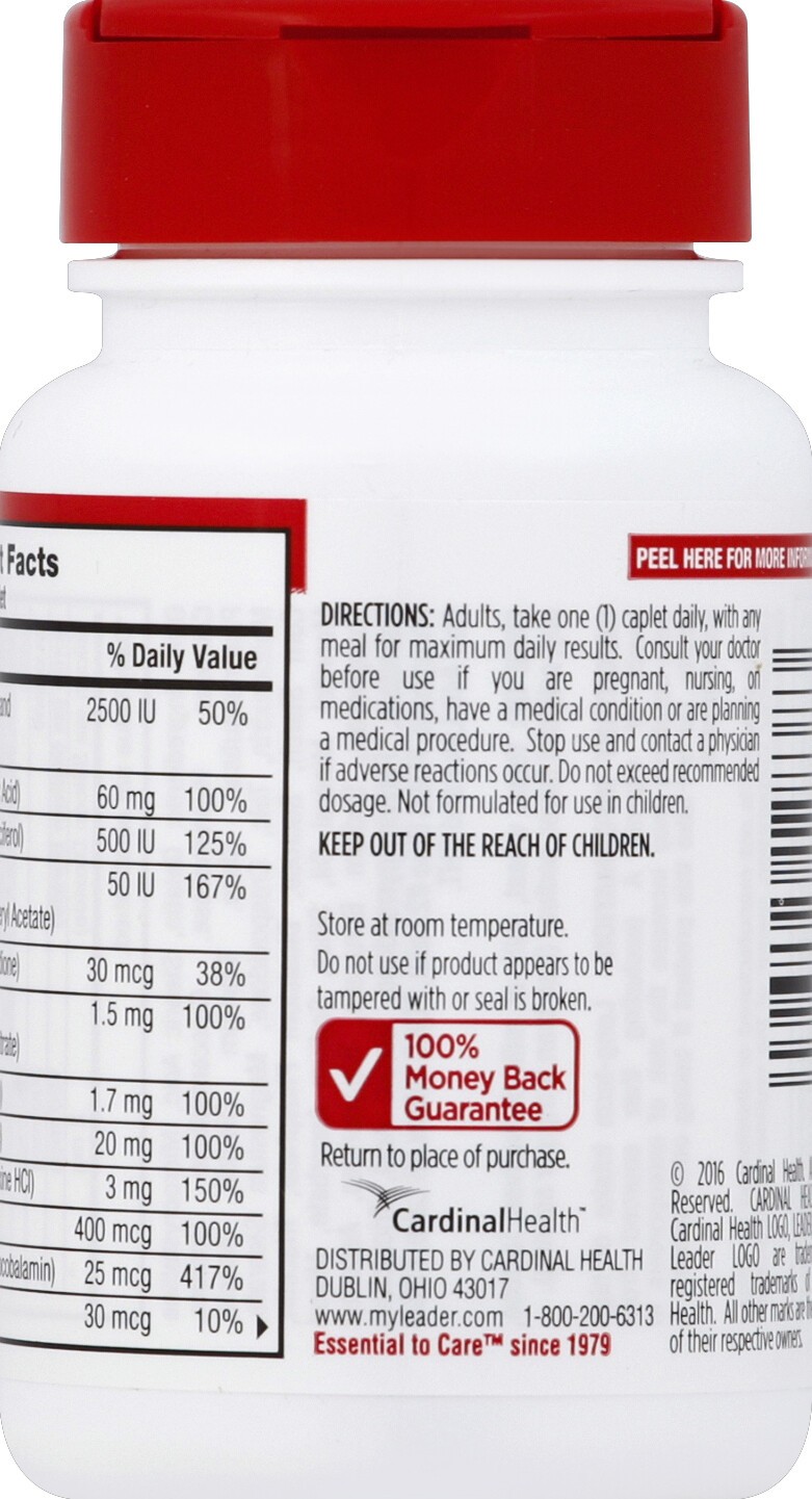 Leader Adult 50+ Multivitamin and Multimineral Supplement Tablets 30 Count
