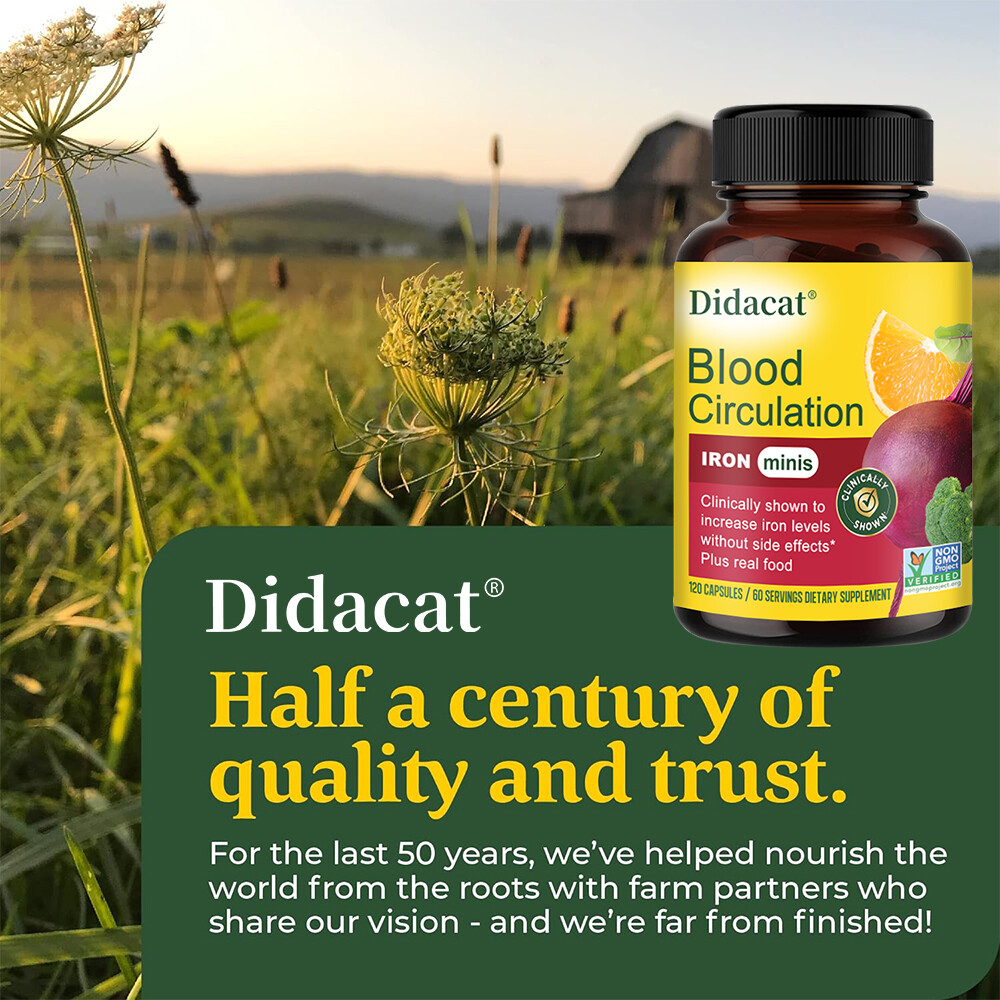Blood Circulation Supplement 30/60/120 Capsules With Beetroot, Iron & B12