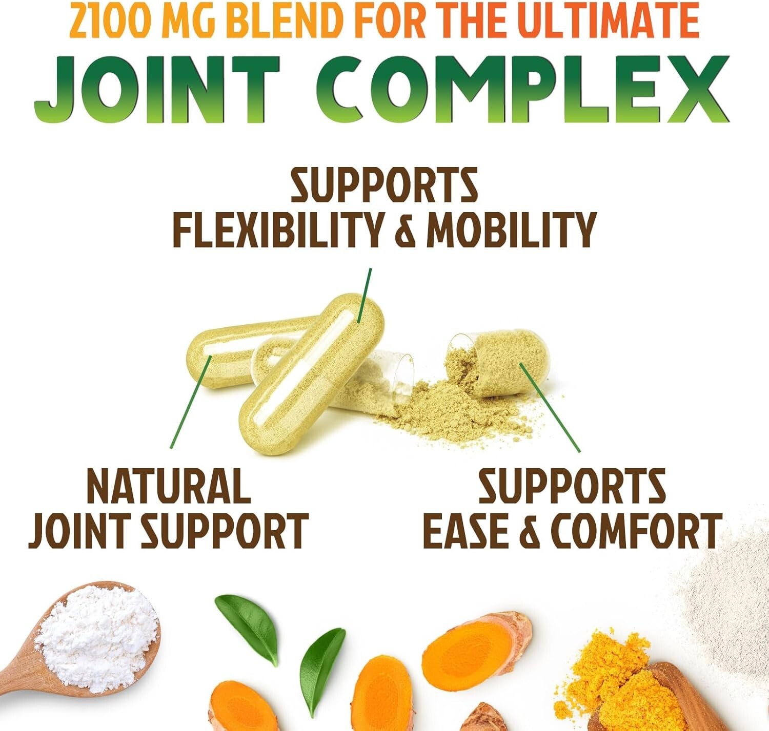 Glucosamine Chondroitin Turmeric MSM Triple Strength Joint Support 2100mg