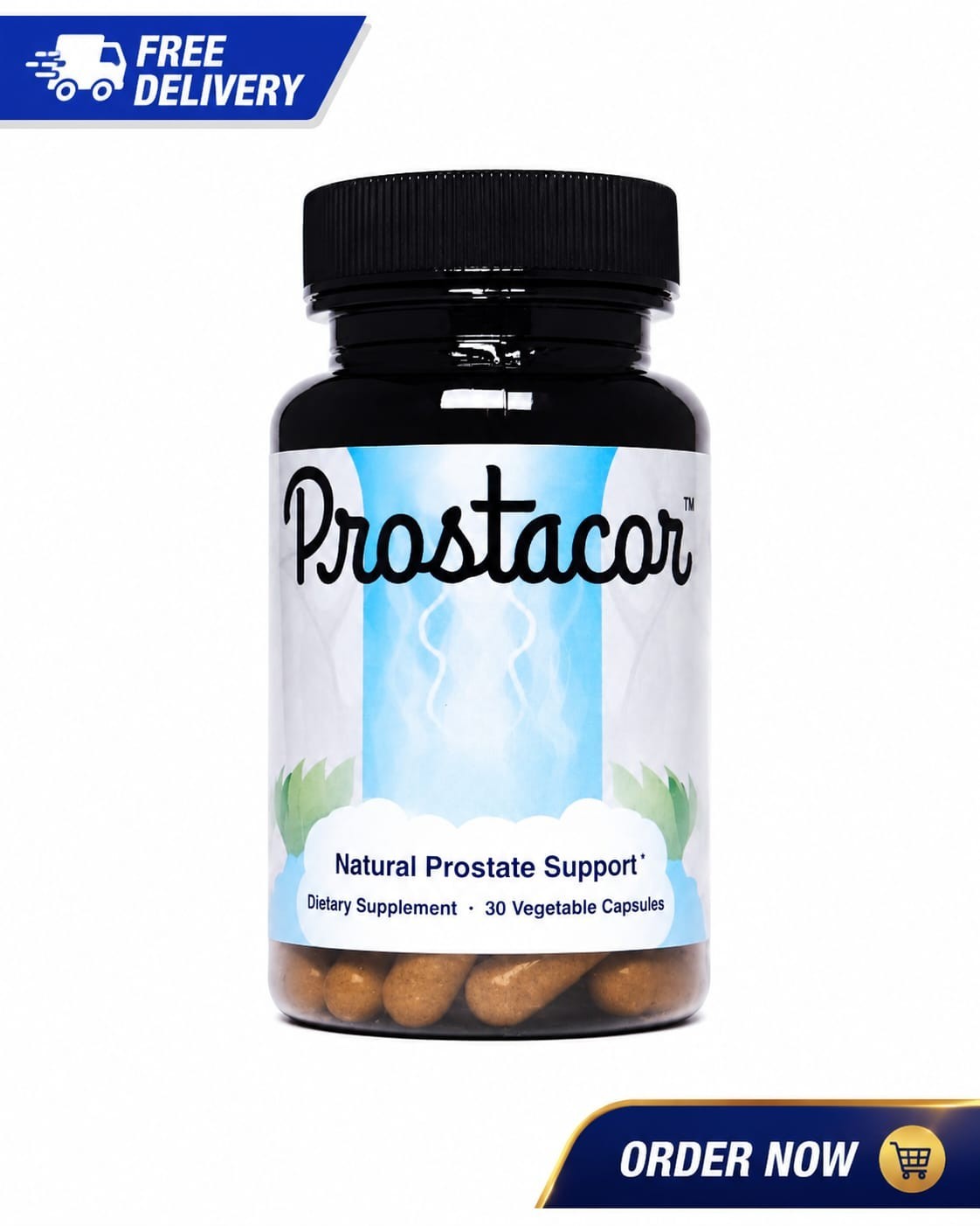 Prostacor Natural Prostate Support Formula | Non-GMO | Gluten Free | 30 Veg Caps