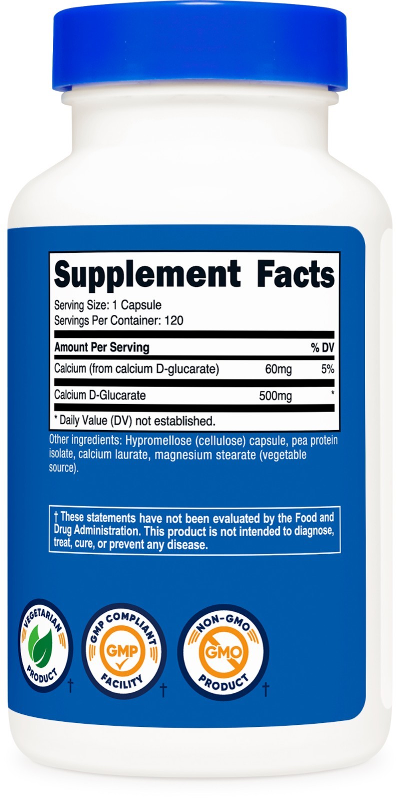 Nutricost Calcium D-Glucarate 500mg, 120 Capsules – Non-GMO and Gluten Free