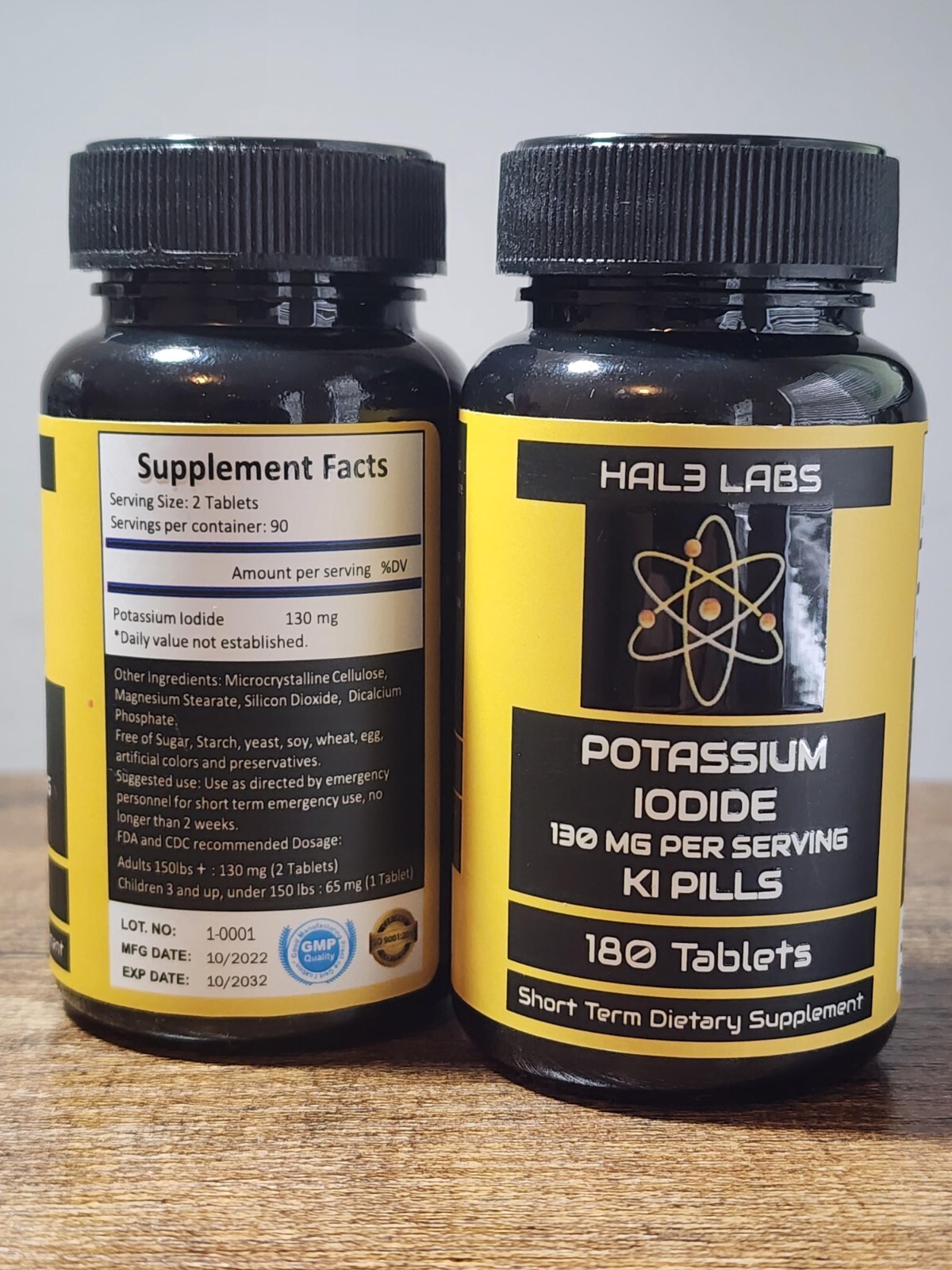 Hal3 Labs Potassium + Iodide ☢130 mg ☢180 Tablets ☢Survival Kit ☢Fallout ☢SHTF