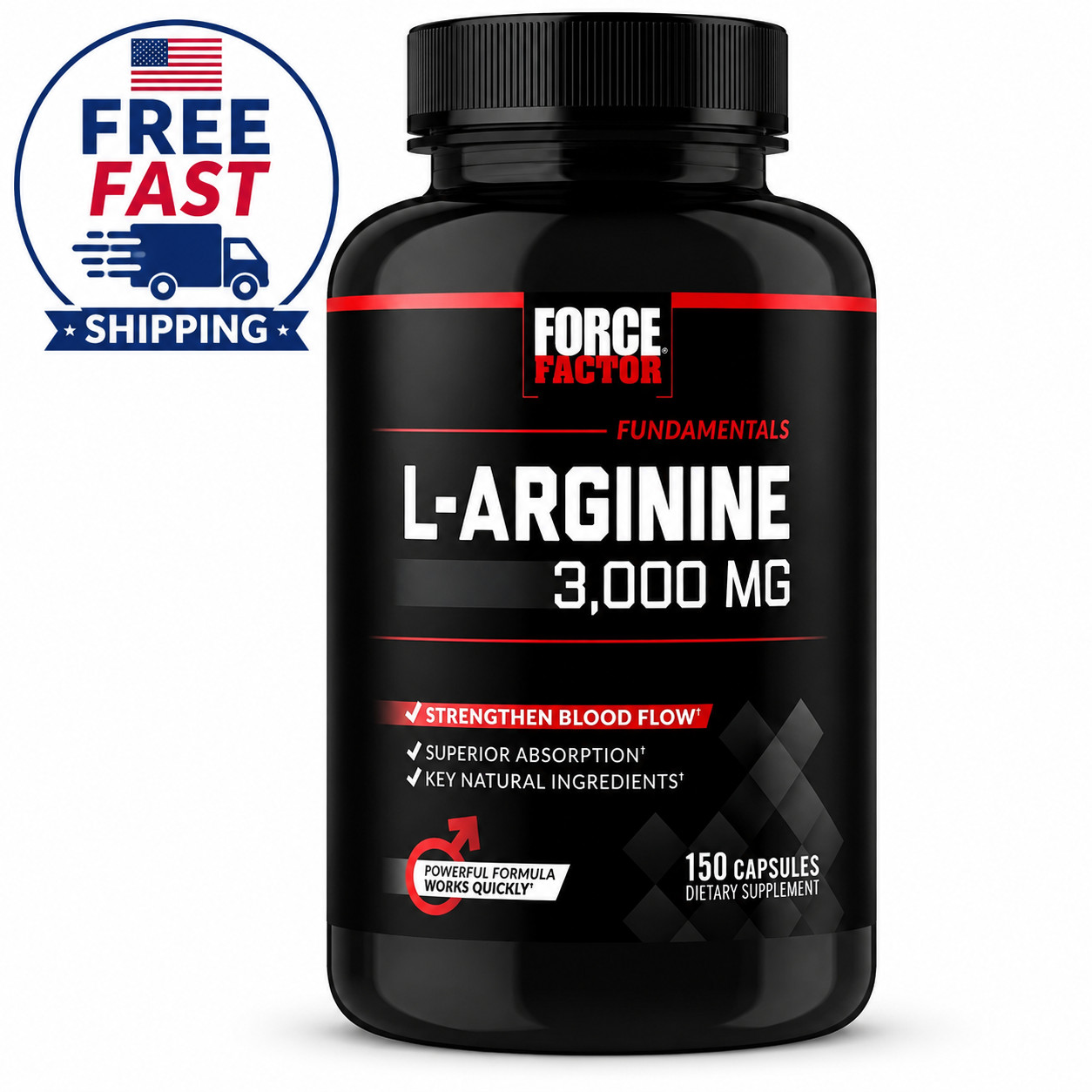 Force Factor L-Arginine 3000 MG, Extra Strength Nitric Oxide & Circulation Boost