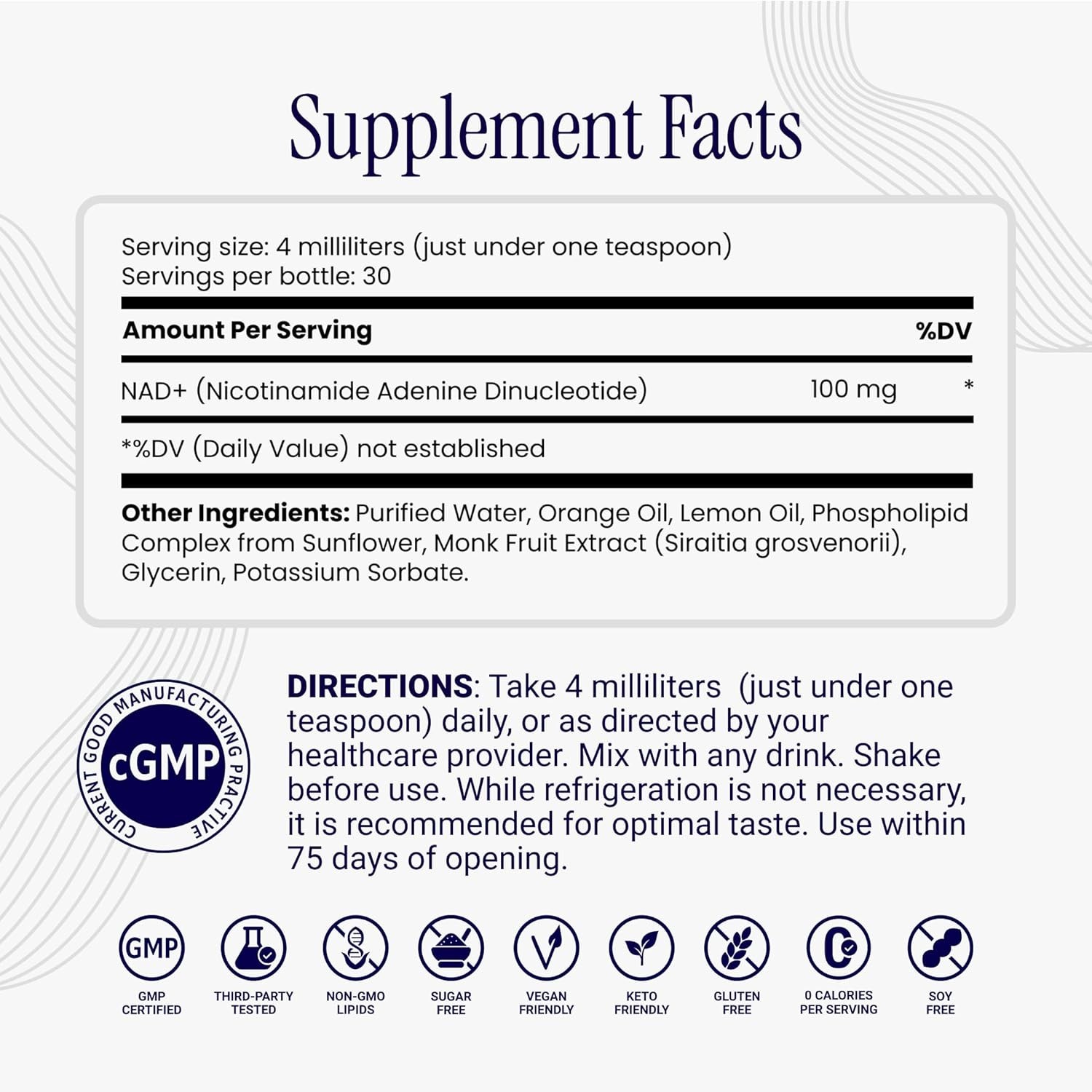 Rho Nutrition Liposomal NAD+ – 4 fl oz | Ultra-High Absorption Liquid Supplement