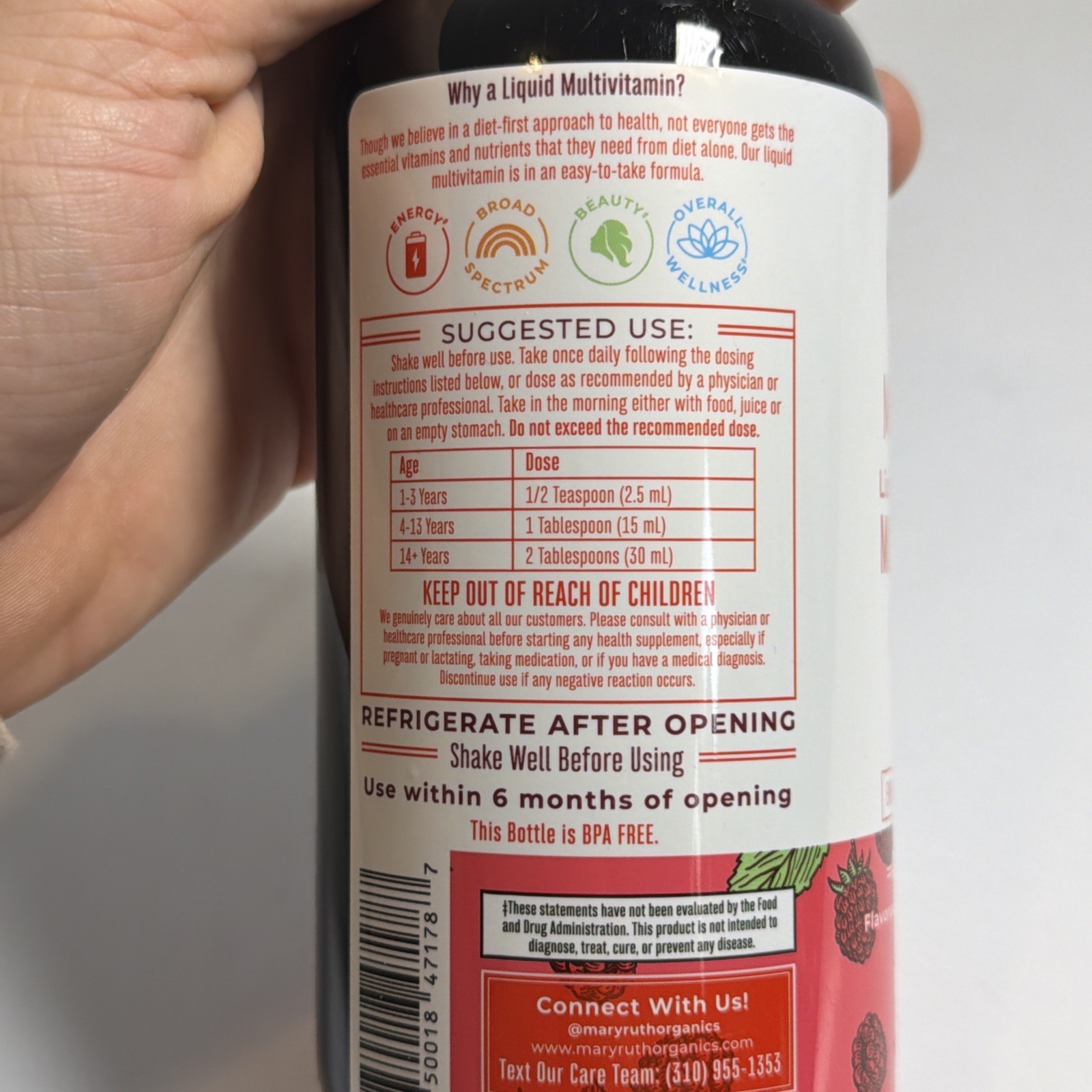 Liquid Morning Multivitamin Raspberry 15.22 fl oz. EXP 07/2027 Sealed