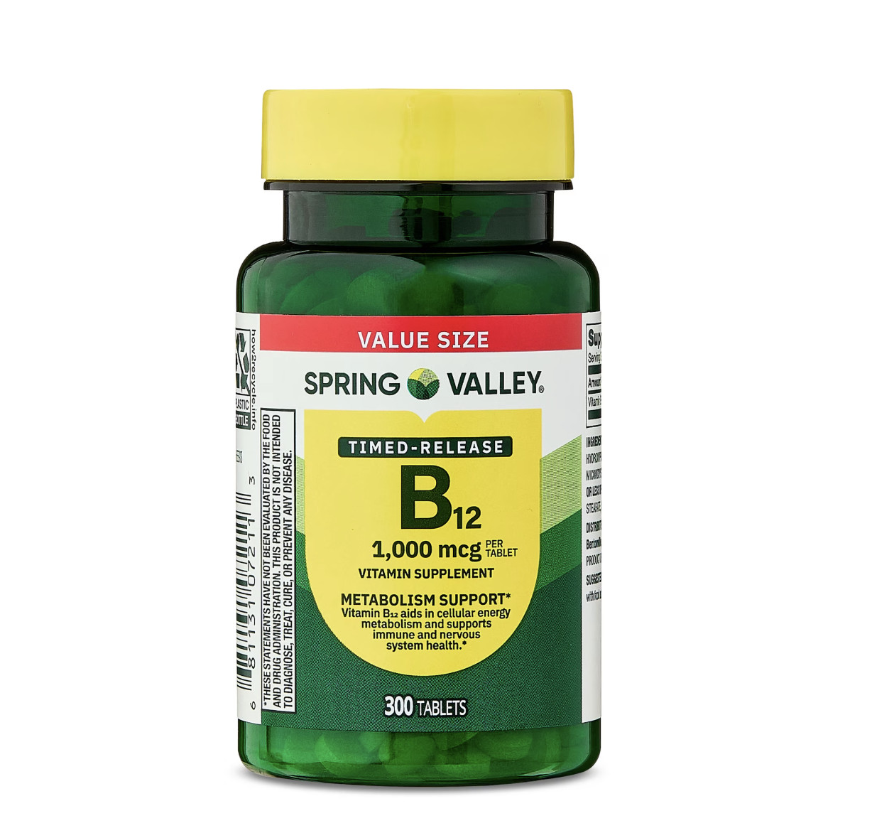 Spring Valley Vitamin B12 1000 Mcg Timed Release Tablets, 300 Count ( 1 PACK )