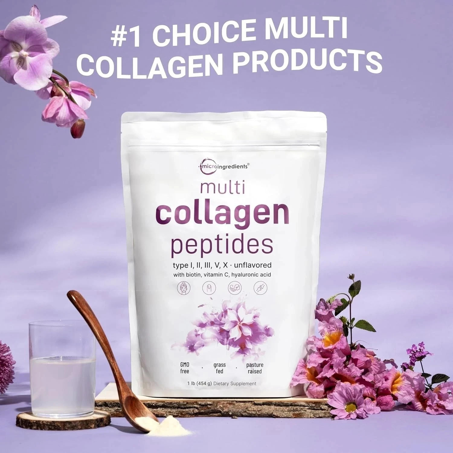 3 PACK Multi Collagen Peptides Powder 1 lb Hydrolyzed Protein Peptide