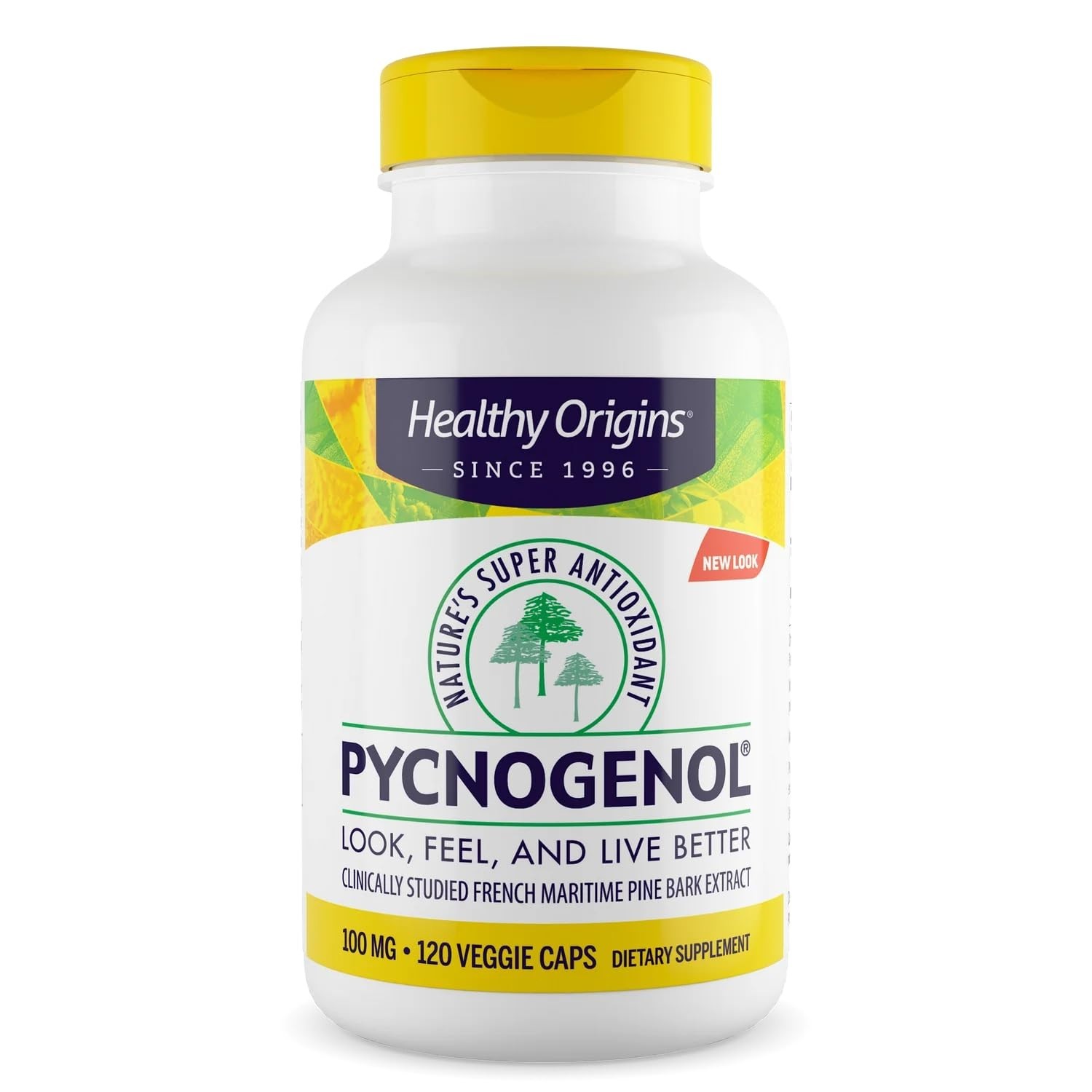 Wellness Origins Pycnogenol 100 mg Super Antioxidant, Non-GMO Gluten Free 120 Ca