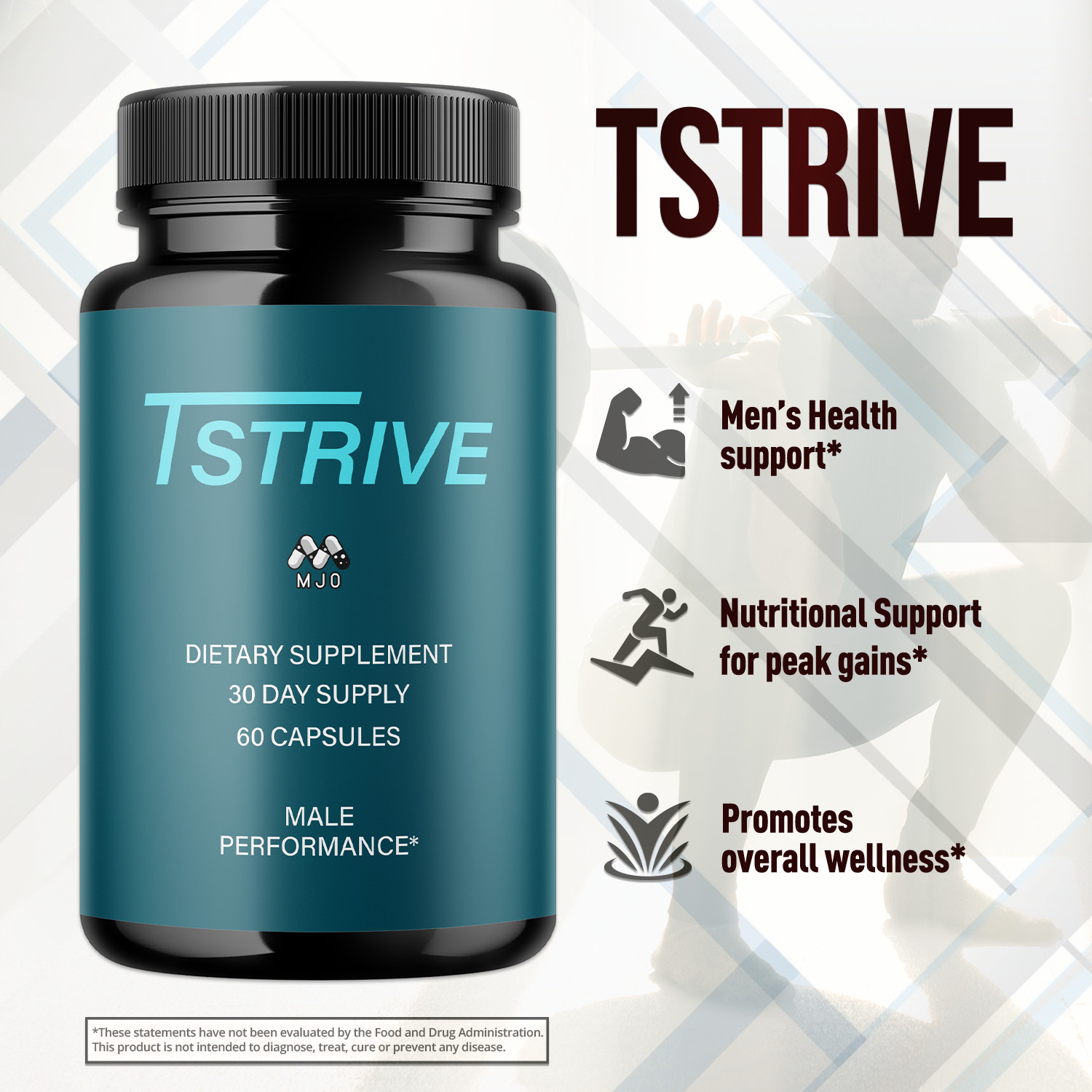 (1 Pack) Tstrive Advanced Male Health Support Supplement Tst Rive 60 Capsules