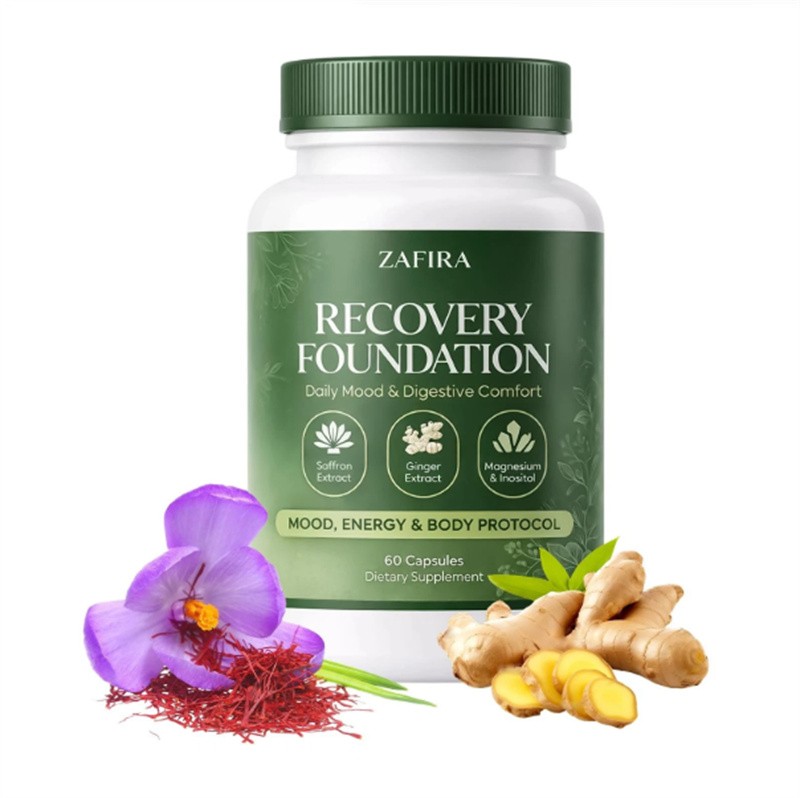 Zafira Recovery Foundation Mood & Digestive Support Capsules With Saffron Extrac