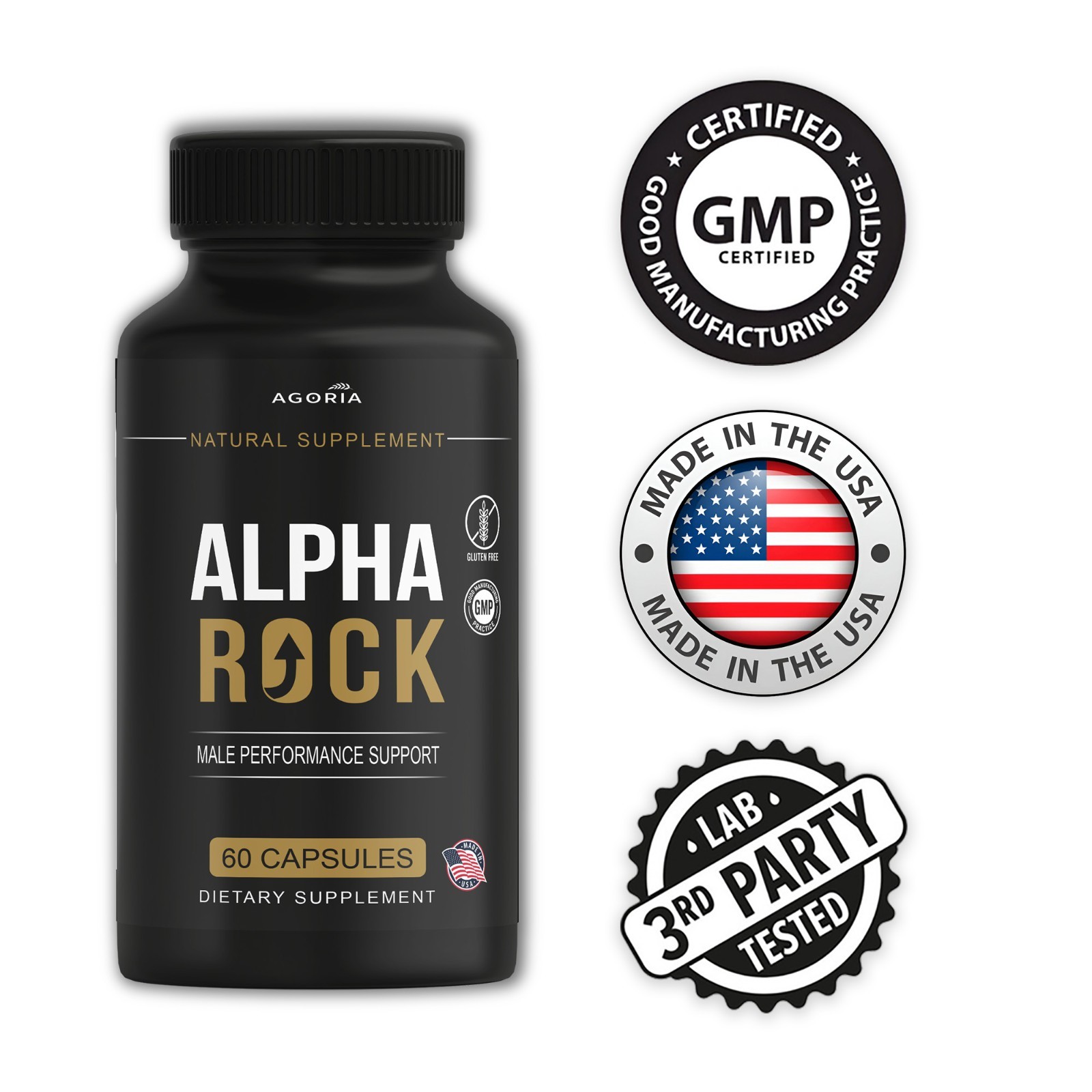 (5 Pack) Alpha Rock Advanced Male Healt Support VItamin AlphaRock Capsules